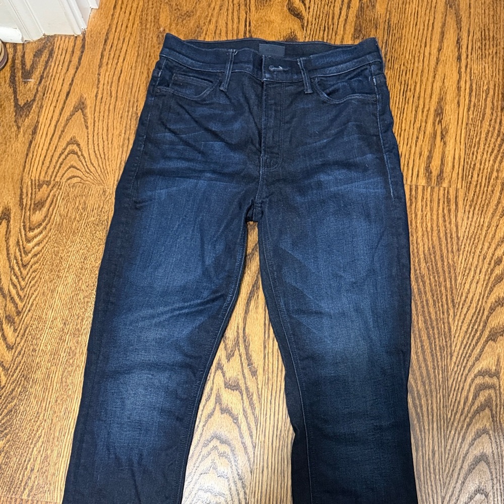 MOTHER Women's Dark Blue Straight Leg Jeans